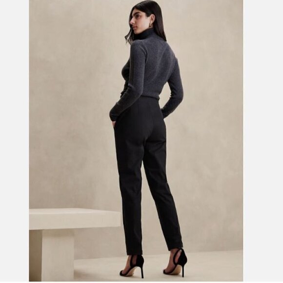 Banana Republic 'THE RIDING PANT' Size 0/25 Black Pleat SOFT Moleskin MSRP $130 - Picture 2 of 6
